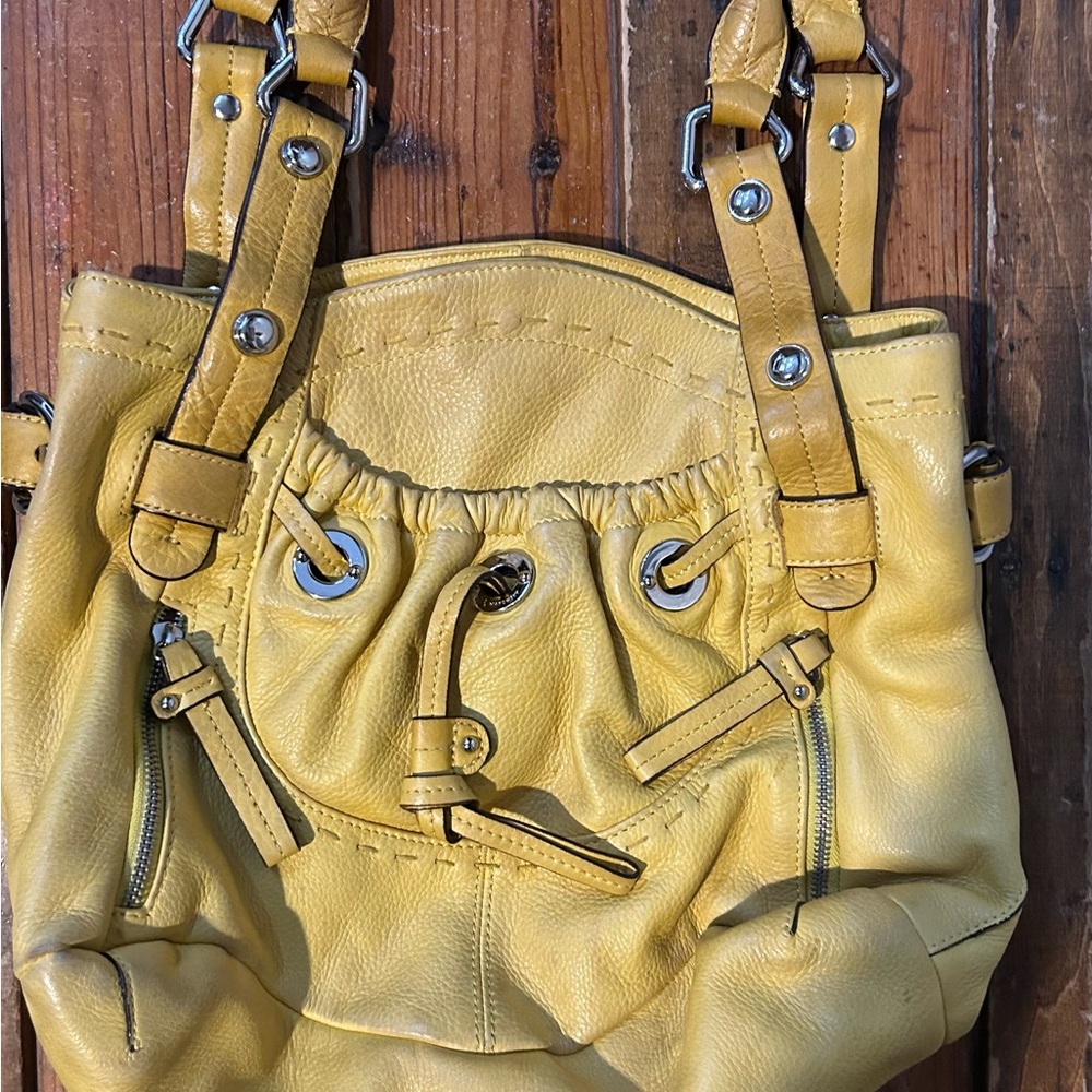 Yellow Leather Shoulder Bag